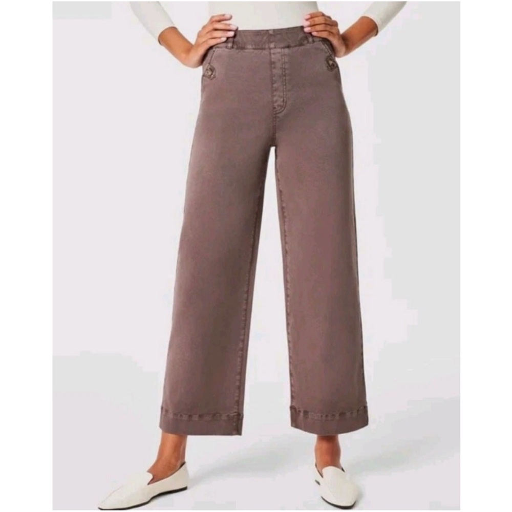 SPANX Taupe Wide-Leg Jeans